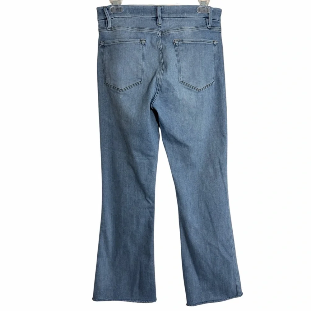 FRAME Le Crop Mini Boot Light Wash Raw Hem Jeans‎ Size 30 - Picture 2 of 6